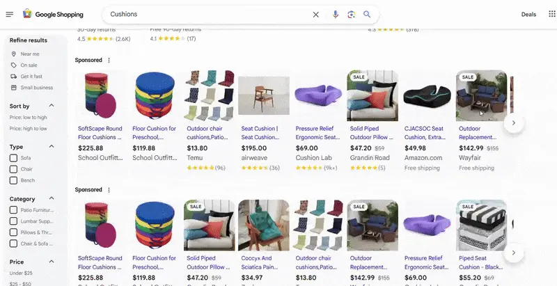 Google Three Rows Of Google Shopping Ads Test